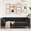 vidaXL Canap&eacute; Chesterfield avec traversins 3 places noir velours