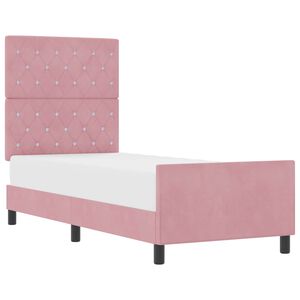 vidaXL Lit &agrave; ressorts avec t&ecirc;te de lit Rose 80 x 200 cm Velours