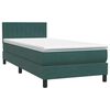 vidaXL Sommier &agrave; lattes de lit et matelas vert fonc&eacute; 80x220 cm velours
