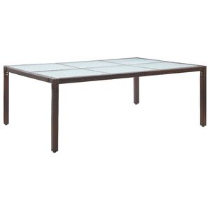 vidaXL Table &agrave; d&icirc;ner d'ext&eacute;rieur Marron 200x150x74 cm R&eacute;sine tress&eacute;e