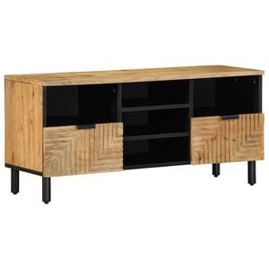 vidaXL Meuble TV marron 100x33x46 cm bois massif de manguier