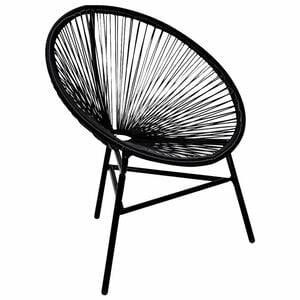 vidaXL Chaise de jardin forme de lune r&eacute;sine tress&eacute;e noir