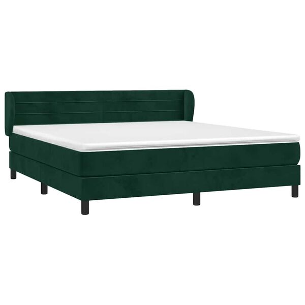 vidaXL Sommier &agrave; lattes de lit et matelas Vert fonc&eacute; 160x200cm Velours