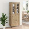 vidaXL Haut Armoire 2 pcs Ch&ecirc;ne artisanal Bois Agglom&eacute;r&eacute; et Verre