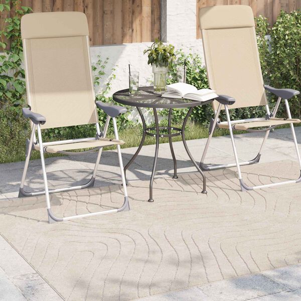 vidaXL Tapis de surface PALMERAS Beige 170 x 120 cm Polyester
