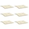 vidaXL Coussins de chaise jardin lot de 6 cr&egrave;me 50x50x2cm tissu oxford