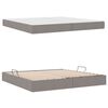 vidaXL Lit avec rangement et matelas Taupe 200 x 200 cm Polyester