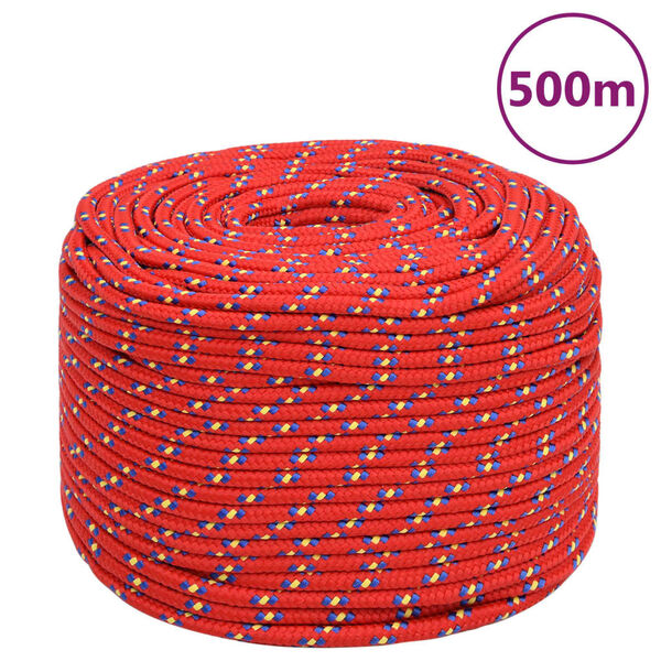 vidaXL Corde de bateau Rouge 10 mm 500 m Polypropyl&egrave;ne