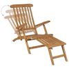 vidaXL Chaises de terrasse et repose-pied lot de 2 Bois de teck solide