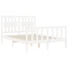 vidaXL Cadre de lit sans matelas blanc bois de pin massif