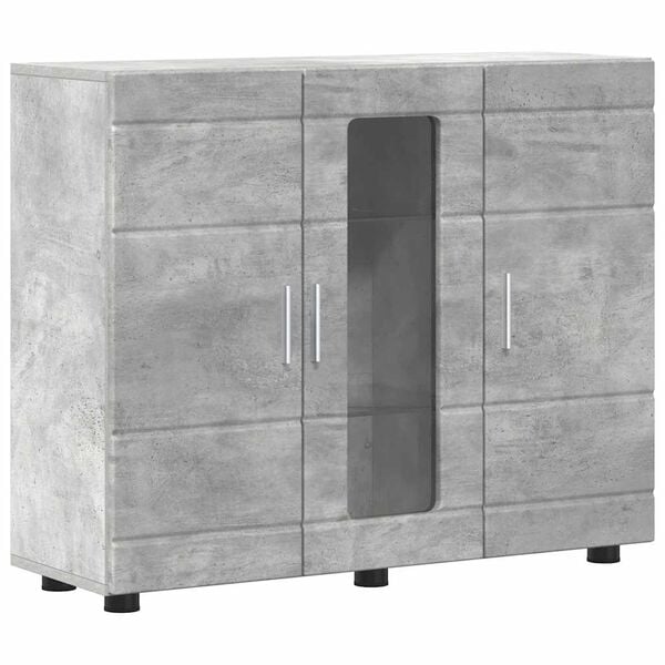 vidaXL Buffet Gris béton 55,5 x 29 x 100 cm Bois d'ingénierie