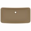 vidaXL Lavabo de luxe rectangulaire Cr&egrave;me mat 71x38 cm C&eacute;ramique