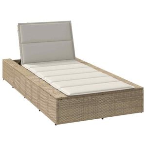 vidaXL Transat avec coussin flottant beige r&eacute;sine tress&eacute;e