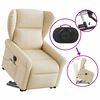vidaXL Fauteuil inclinable de massage &eacute;lectrique Cr&egrave;me Tissu
