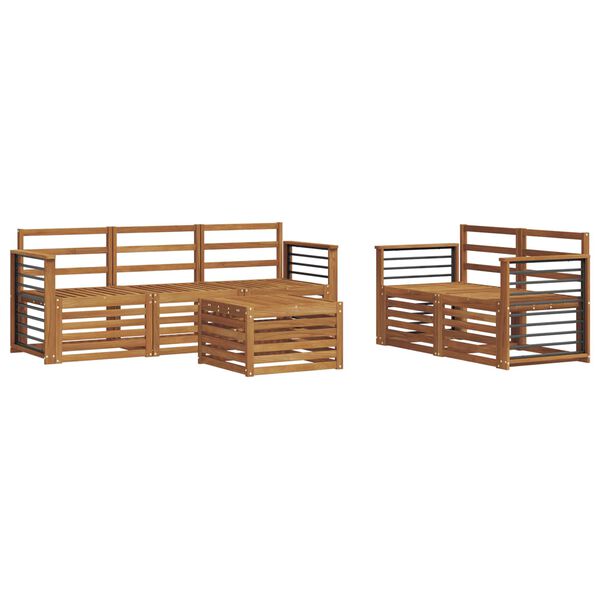 vidaXL Ensembles de canap&eacute;s 6 pcs Naturel Bois d'Acacia Massif