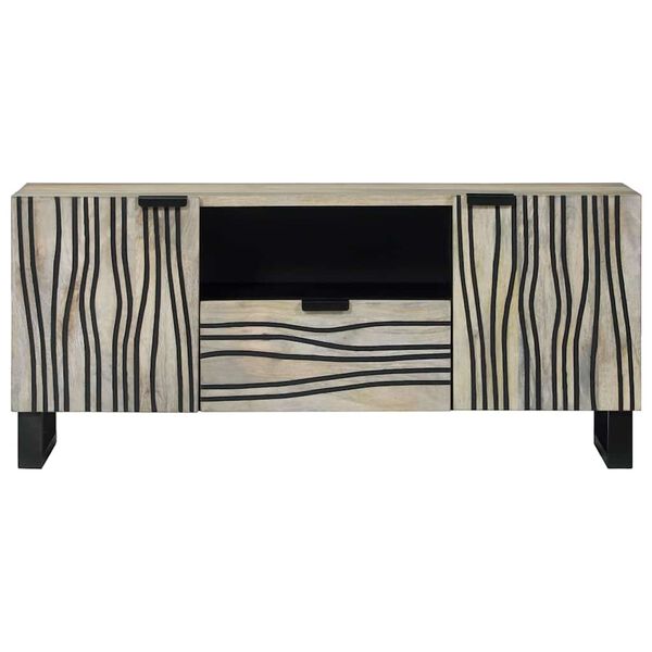 vidaXL Unites TV avec tiroir Blanc 105 x 33 x 46 cm Bois d'ing&eacute;nierie