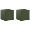 vidaXL Support de Plante 2 pcs Vert olive 40 x 40 x 40 cm Acier