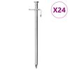 vidaXL Piquets de tente 24 pcs 19,5 cm 8 mm acier galvanis&eacute;