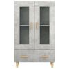 vidaXL Buffet haut Gris béton 70x31x115 cm Bois d'ingénierie