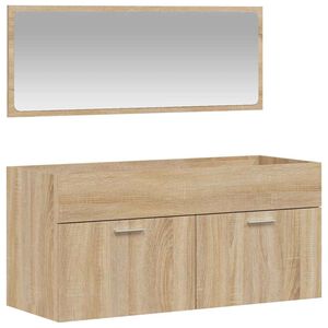 vidaXL Armoire de bain avec miroir ch&ecirc;ne sonoma bois d'ing&eacute;nierie