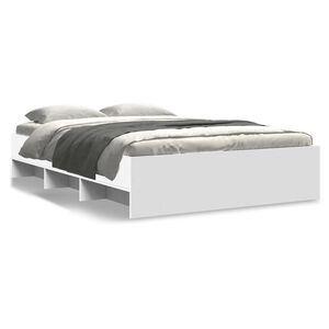 vidaXL Cadre de lit sans matelas blanc 120x190 cm bois d'ing&eacute;nierie