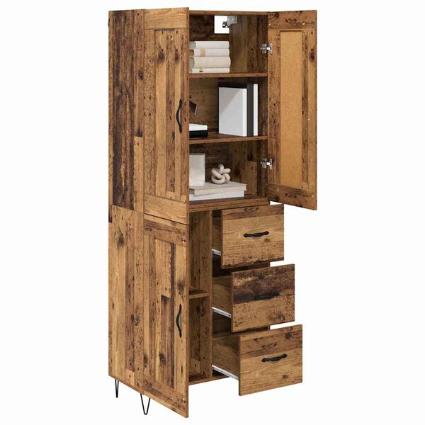 vidaXL Haut Armoire Bois Ancien 69,5 x 34 x 180 cm Bois d'ing&eacute;nierie