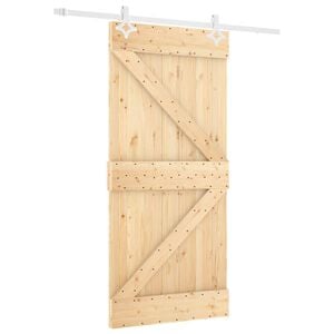 vidaXL Porte coulissante 90 x 210 cm Bois de pin massif