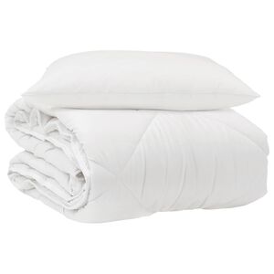 vidaXL Duvet toutes saisons avec oreiller 2 pcs Blanc Microfibre