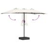 vidaXL Parasol de jardin Sable et anthracite 385 x 209 x 244 cm