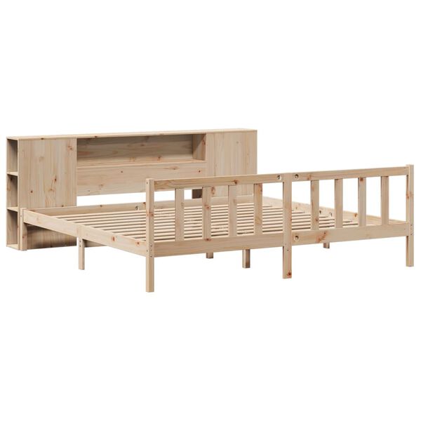 vidaXL Lit biblioth&egrave;que sans matelas 200x200 cm bois massif de pin