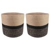 vidaXL Ensemble de Pots &agrave; Plantes 2 pc Naturel et noir &Oslash; 28 x 28 cm