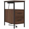 vidaXL Cabinet de chevet avec tiroir 2 pcs Ch&ecirc;ne brun 30 x 48 x 61 cm