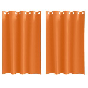 vidaXL Rideaux occultants avec anneaux 2 pc Orange vif 175 x 140 cm