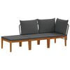 vidaXL 3 pc Bois d'acacia massif et corde Naturel