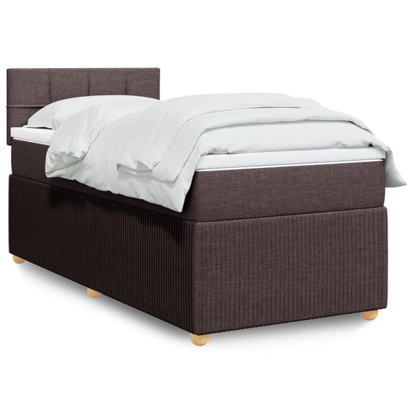 vidaXL Sommier &agrave; lattes de lit avec matelas Marron fonc&eacute; 80x200 cm