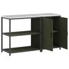 vidaXL Ensemble de rangement cuisine avec &eacute;tag&egrave;re 2 pcs Vert olive