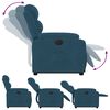 vidaXL Fauteuil inclinable &eacute;lectrique bleu velours