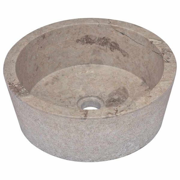 vidaXL Lavabo Gris &Oslash;40x15 cm Marbre