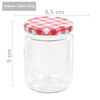 vidaXL Pots à confiture Couvercle blanc et rouge 96 pcs Verre 230 ml