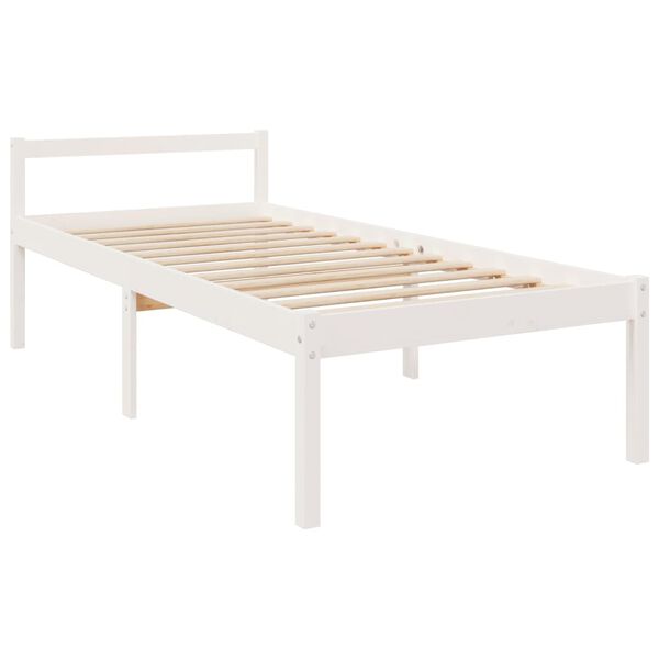 vidaXL Lit pour personne &acirc;g&eacute;e blanc 90x200 cm bois de pin massif