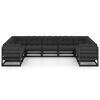 vidaXL Salon de jardin 9 pcs avec coussins noir bois de pin massif