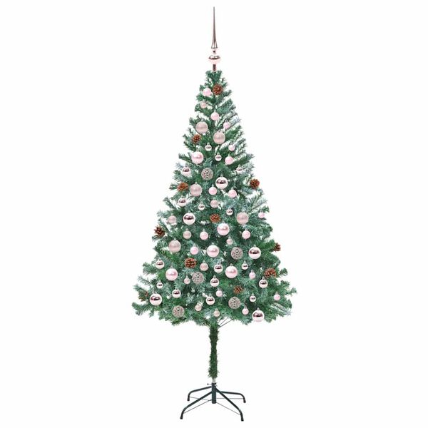 vidaXL Sapin de No&euml;l artificiel avec 300 LED Vert 180 cm PVC et Acier