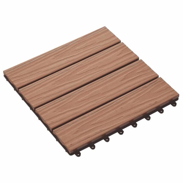 vidaXL Carreau de terrasse 11 pcs Marron Clair 30 x 30 cm WPC