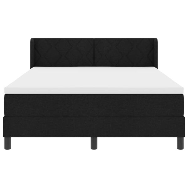 vidaXL Lit &agrave; ressorts avec matelas Noir 200 x 160 cm Polyester
