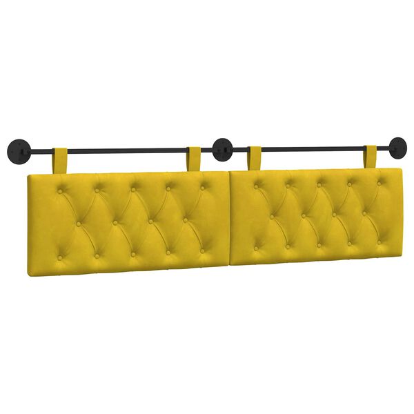 vidaXL T&ecirc;te de lit suspendue Jaune 170 x 55 x 7 cm Velours