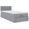 vidaXL Cadre de lit ottoman et matelas gris clair 90x190 cm tissu