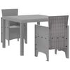vidaXL Ensemble de salle &agrave; manger pour jardin 3 pcs Gris clair