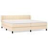 vidaXL Sommier &agrave; lattes de lit avec matelas Cr&egrave;me 200x200 cm Tissu