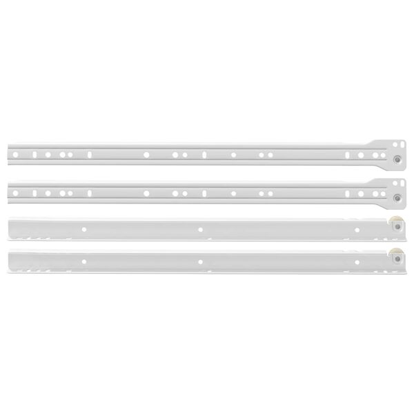 vidaXL Glissi&egrave;re de tiroir 2 pcs Blanc 450 mm Acier