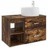 vidaXL Ensemble de mobilier de salle de bain 2 pcs Ch&ecirc;ne fum&eacute;